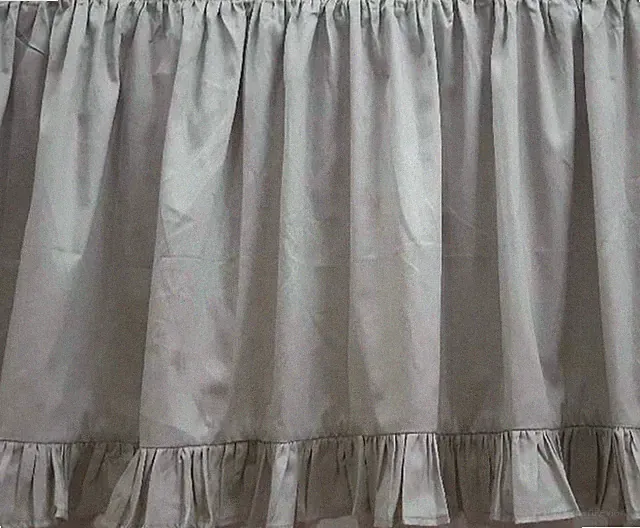 3 Side Silver Solid Ruffle Bed Skirt Bottom Ruffle 600 TC Cotton Open Corner