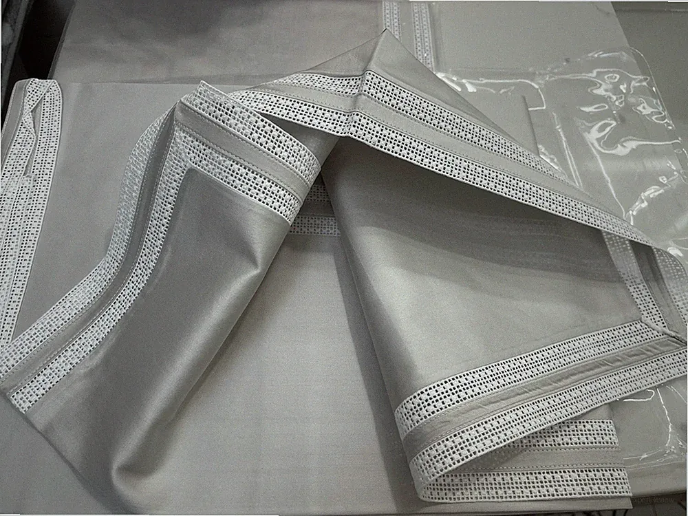 $870 Matouk Italy NWT (2pc) Euro Shams Grace Giza-87 Sateen 615TC SILVER