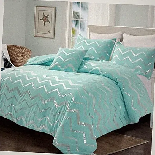Comforter Set Size Metallic Teal and Silver Bed Comforter 4 Piece Queen Aqua