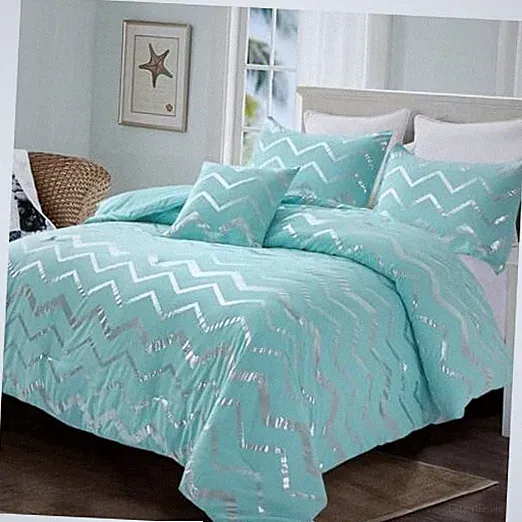 Comforter Set Size Teal and Silver Bed Comforter 3 Piece Twin XL Aqua