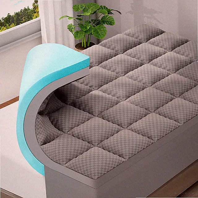 Cooling Gel Memory Foam Mattress Topper for Cal King, 4 Inch Dual-Layer