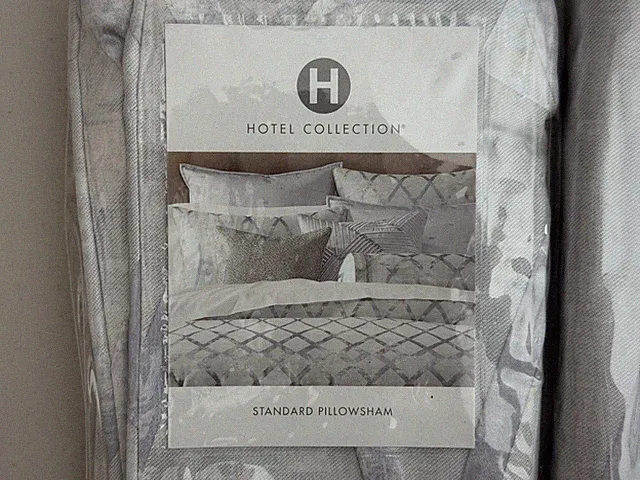 Hotel Collection Dimensional Standard Pillow Sham Silver Gray Geometric Set of 2