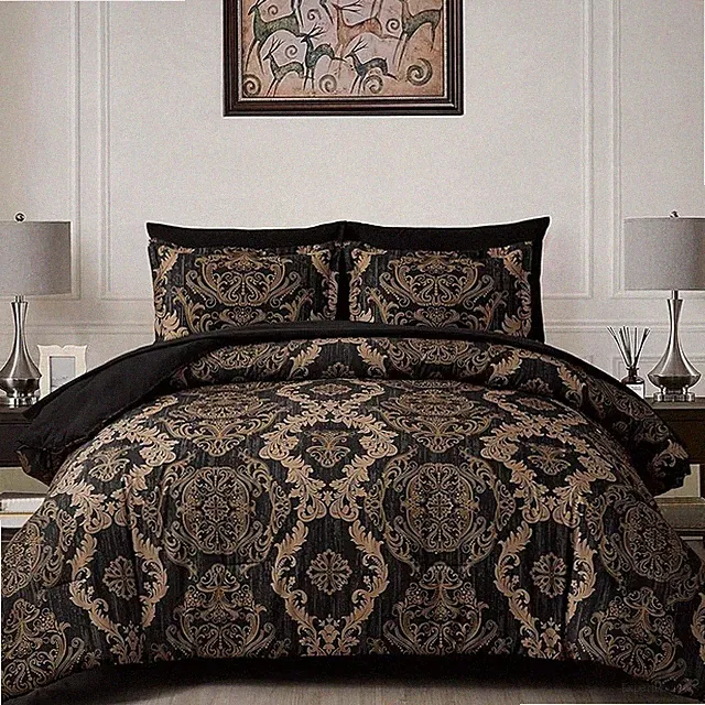 Luxury 7 Piece Damask Comforter Set Soft Microfiber Bedding Bed in a Bag New