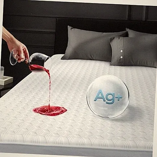 Premium Waterproof Mattress Protector Made from Silver-Infused Twin White
