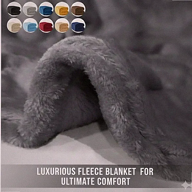 Reversible Large Faux Fur Fleece Throw Super Soft Light Weight Sofa Bed Blanket