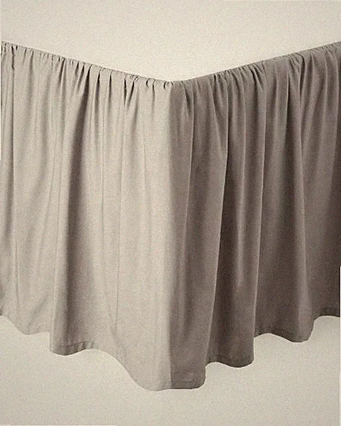 Ruffle Bed Skirt, Split Corner 620 TC Solid Silver Cotton All Size Drop Length