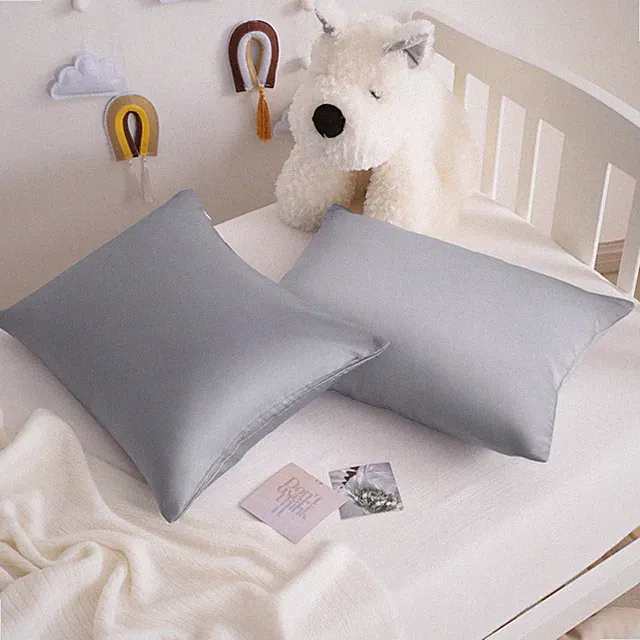 Set of 2 Ultra Soft Toddler Satin Pillowcases with Hidden Zipper, 13 x 18 In