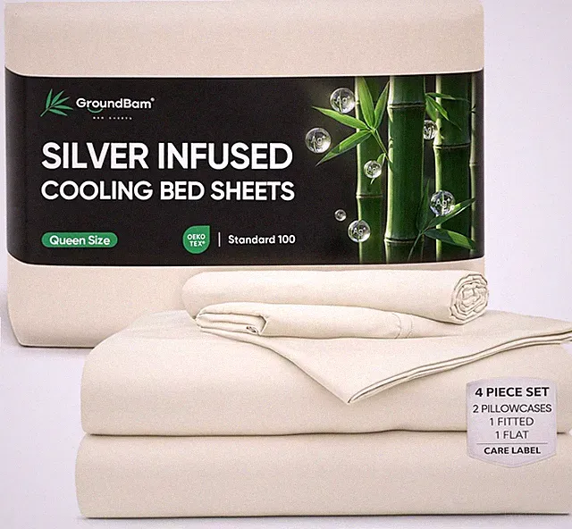 Silver Infused Bamboo Bed Sheets Set - Temperature-Regulating & Self-Cleaning