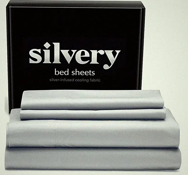 Silvery Silver Infused Bed Sheets Set - Award-Winning Self-Cooling king size