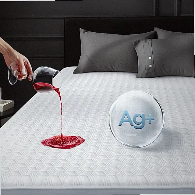 Waterproof King Mattress Protector Made from Silver-Infused Bamboo Rayon for...